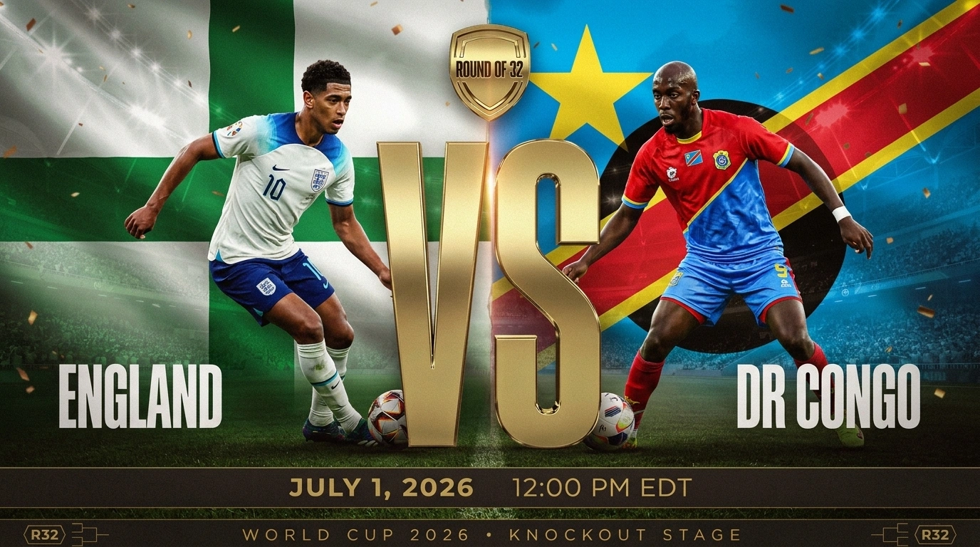 England vs DR Congo World Cup 2026 Round of 16 prediction